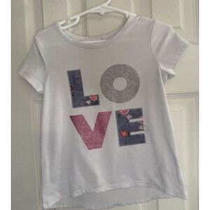 Btween Girls’ LOVE Graphic T-Shirt, Size 4, Excellent Condition